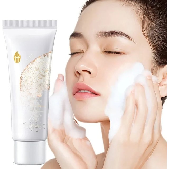 BIOAQUA Rice Raw Pulp Facial Cleanser Face Wash Foam skincare Moisturizing Skin Brightening Rejuvenation Face Cleanser Skin Care