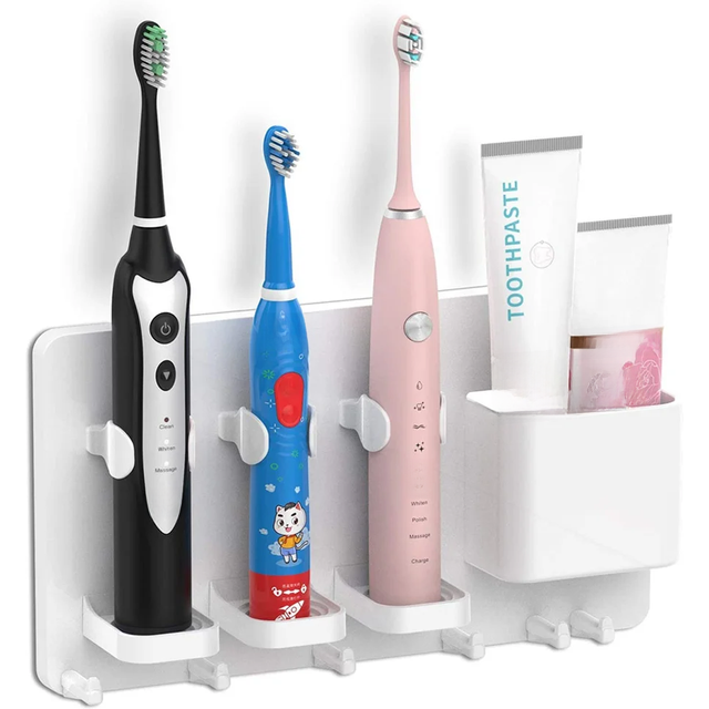 Adhesive Electric Toothbrush Holder Wall Mounted Razor Hanger Bathroom Organizer Box Bathroom Accessories
