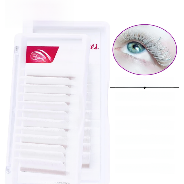 Easy Fan Eyelashes White Colored Lash Extension Makeup Party Club Natural False Eyelashes Professional Grafting Tools