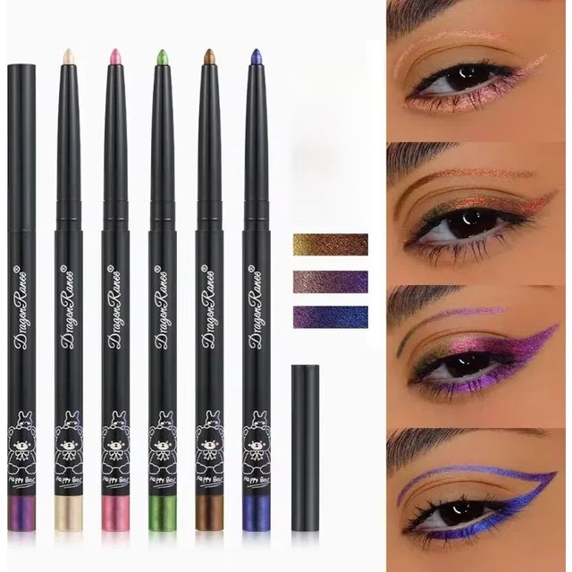Glitter Aurora Eyeliner Pen Multi Chrome Eye Liner Lasting Shiny Metallic Eyeshadow Lying Silkworm Green Purple Makeup Pen