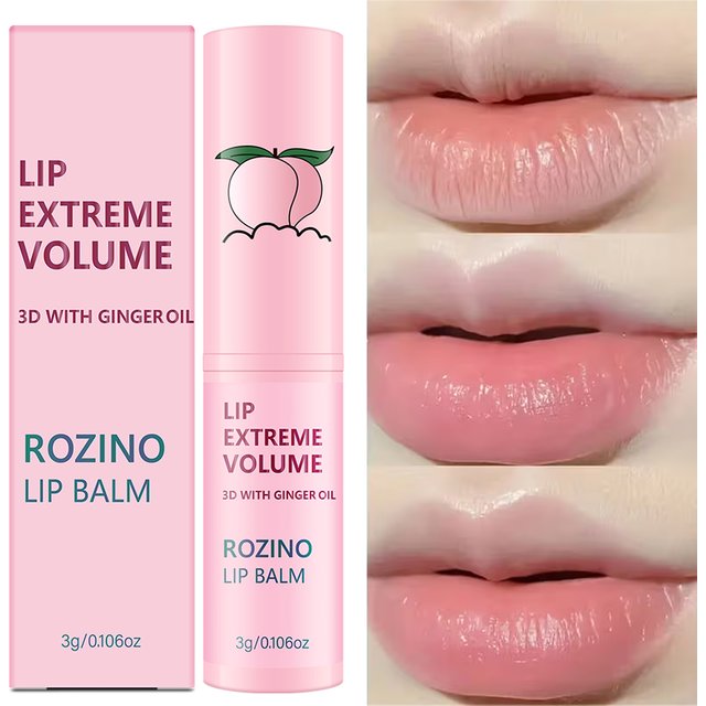 Rozino Peach Cloud Lip Balm, Filled with a Sweet Peach Scent, the Soft Texture Hydrates the Lips, and the Mini Twist-Up Tube Makes It Easy to Carry with You, Suitable for Daily Lip Care and as a Base