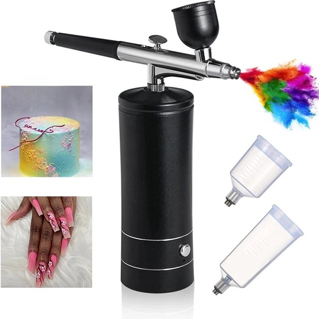 Portable Airbrush Set with Compressor, USB Charging, 0.3mm Nozzle for Painting, Tattooing, Manicure, Makeup and Model Coloring