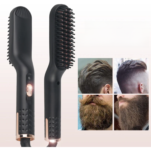 Electric Beard Heated Brush Kit Hair Straightener Straightening Men Quick Styler Beard Comb Electric Comb For Hair