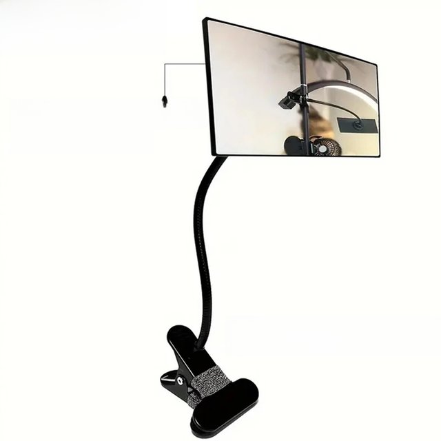 360° Rotating Eyelash Extension Mirror Black Metal Stem Convex Clip-On Mirror Lash Lifting Magnify Makeup Mirror Beauty Tools