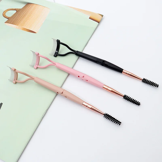1pc Eyelash Beauty Collapsible Separator Portable Eyelash Brush Comb Mascara Curl Eye Lash Stainless Steel Eyelash Combing Tools