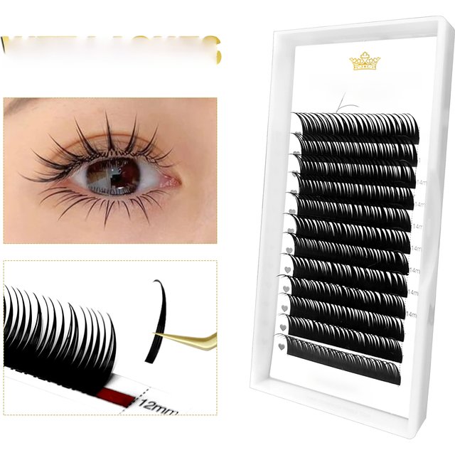 CoMango 12 Rows Wet Manga Lashes Cosplay Devil Lashes Korean Makeup C/D/M/L Curl Spikes Cluster Premade False Lashes Extension