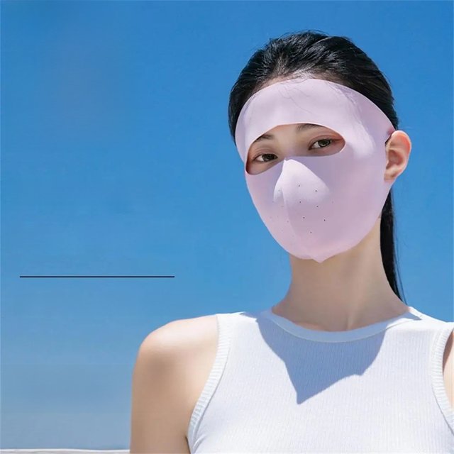 Summer Ice Full Face Silk Sunscreen Mask Forehead Thin Section Breathable Mask Anti Ultraviolet scarf Sun Protection bandana