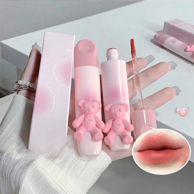 Gegebear Bear Lip Glaze Matte Velvet Lipstick Long-lasting Whitening Lip Cream Lip Mud