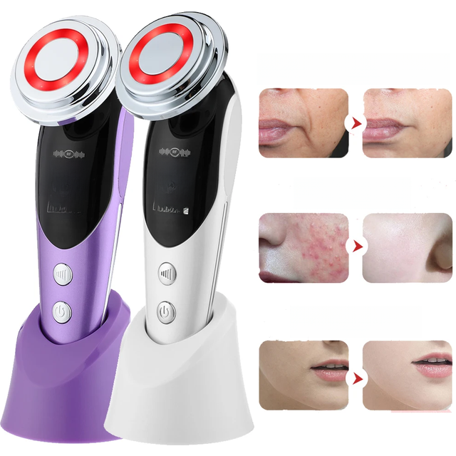 7 in 1 Face Lifting Device EMS LED Light Therapy Skin Rejuvenation Anti Aging Wrinkle Removal Facial Massager Beauty Apparatu