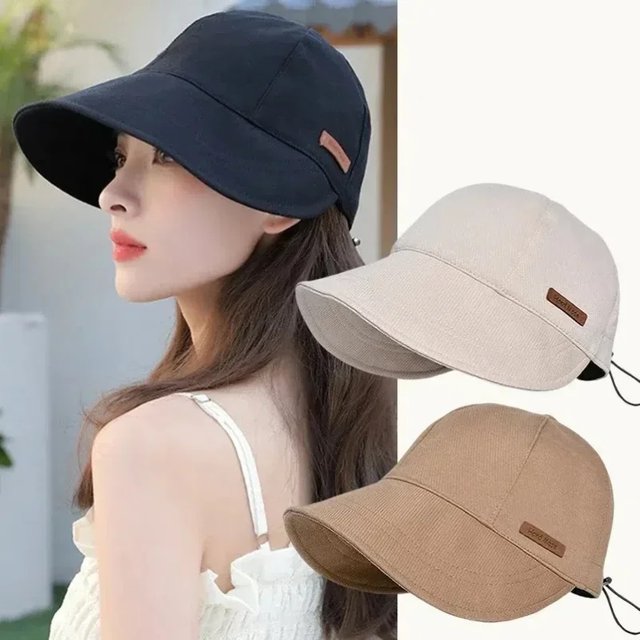 Adjustable Cotton Women's Foldable Sunhat with Sunscreen UV Protection Ideal for Summer Outdoor Beach Fisherman Hat