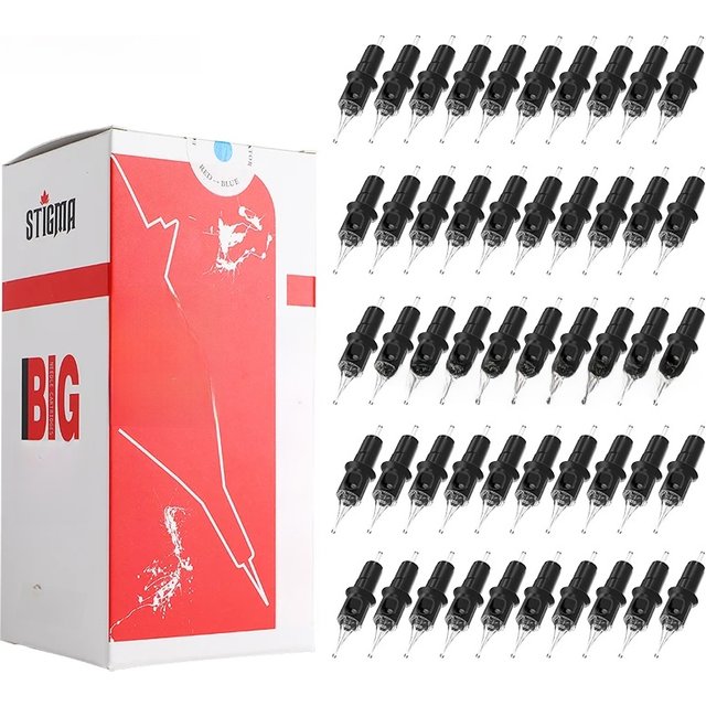 STIGMA 50Pcs Tattoo Cartridges Needle RL/RS/RM (0.30mm/0.35mm) Disposable Sterile For Tattoo Gun Machine Makeup Body Supply