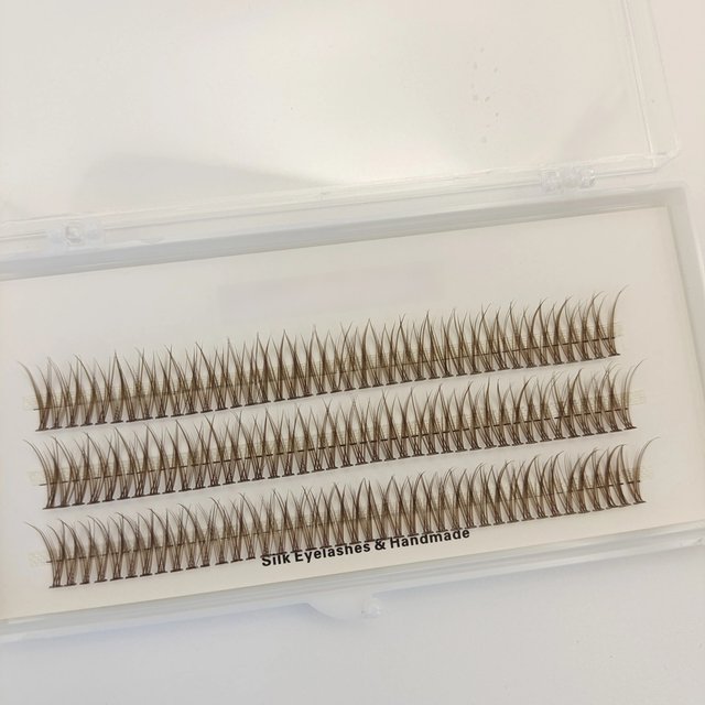 Brown Fishtail Hand Made Eyelash Extension Segmented Flase Lashes Cluster Lash Bundles Soft Ribbon Eyelashes Makeup Lashes