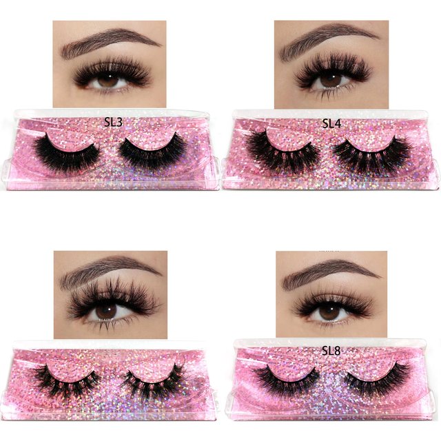 Ellazzle Makeup Eyelashes 3D Mink Lashes Fluffy Soft Wispy Natural Cross Eyelash Extension Reusable Lashes Mink 5D False Eyelash