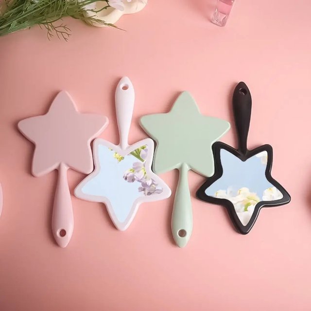 Pentagram Shape Five-pointed Star Mirror With Hanging Hole Single-sided Handheld Mirror High-definition Beauty Make-up Mirror