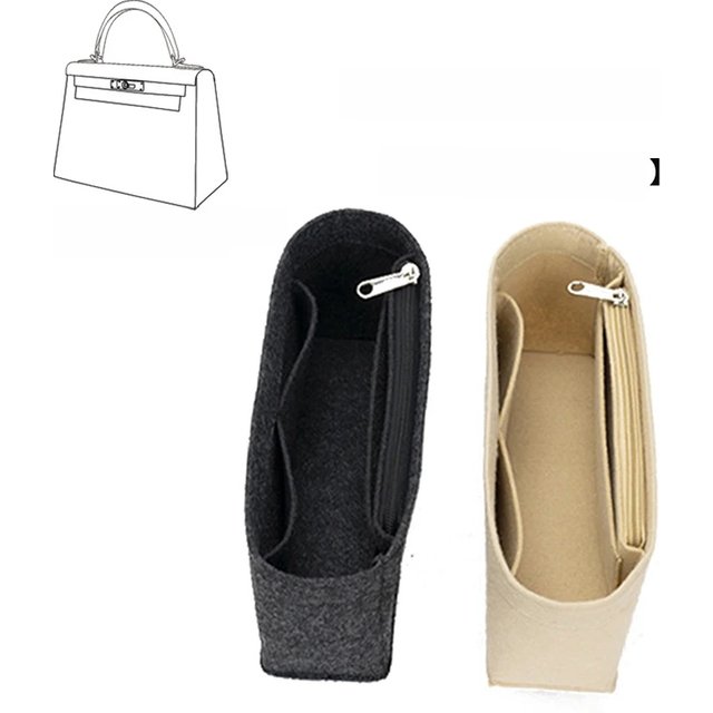 EverToner Felt Bag Liner for Kelly 25 28 32 Felt Cloth Cosmetic Bag Support Type Shockproof Female Bag Makeup Bag