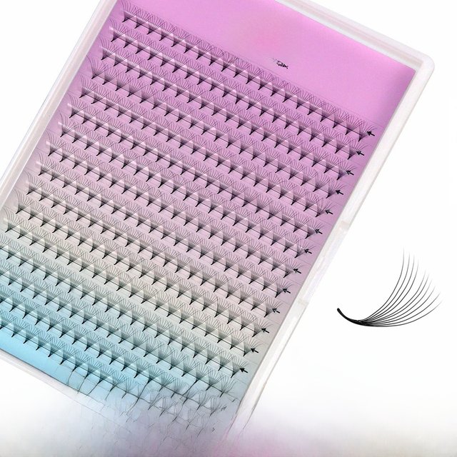 AGUUD 320 Fans Premade Volume Fans Eyelashes Extension 3D-40D Thin Pointy Base Russian Volume Fans Lashes Extension Makeup
