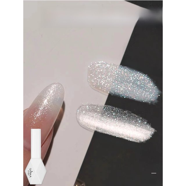 1-21pcs WS Japanese style Sparkling White Gel Nail Polish Fine Sparkling Pink Glitter Cat Eye Nail Gel Nail Art Home DIY