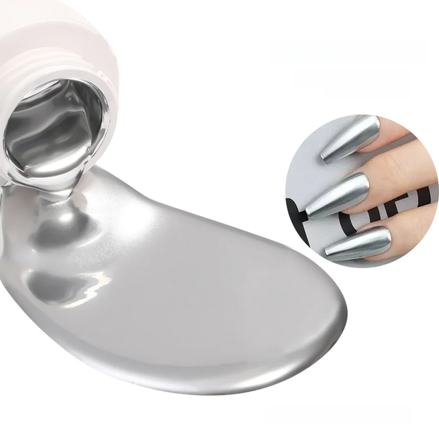 5ml Mirror Sliver Metallic Liner Gel Nail Polish Super Bright Mirror Effect Pull Line Painting Gel Chrome Semi-permanent Varnish