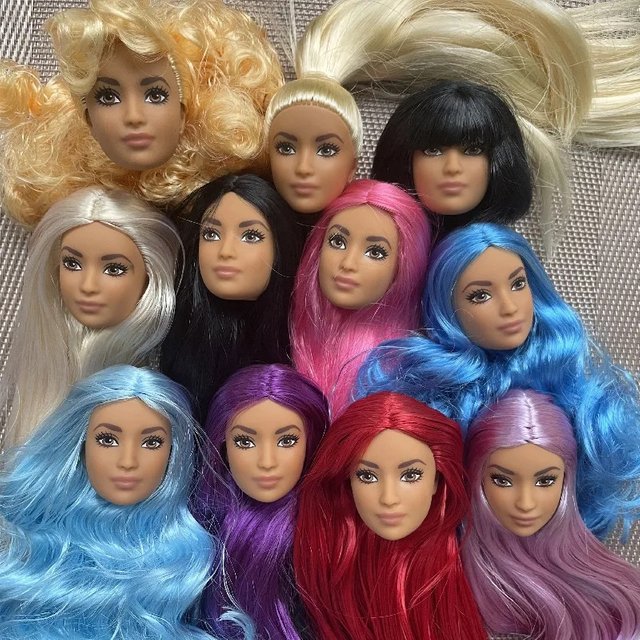 Vintage 1/6 Doll Heads Fashion Doll Head Make Up DIY Toy Parts Girls Birthday Gifts