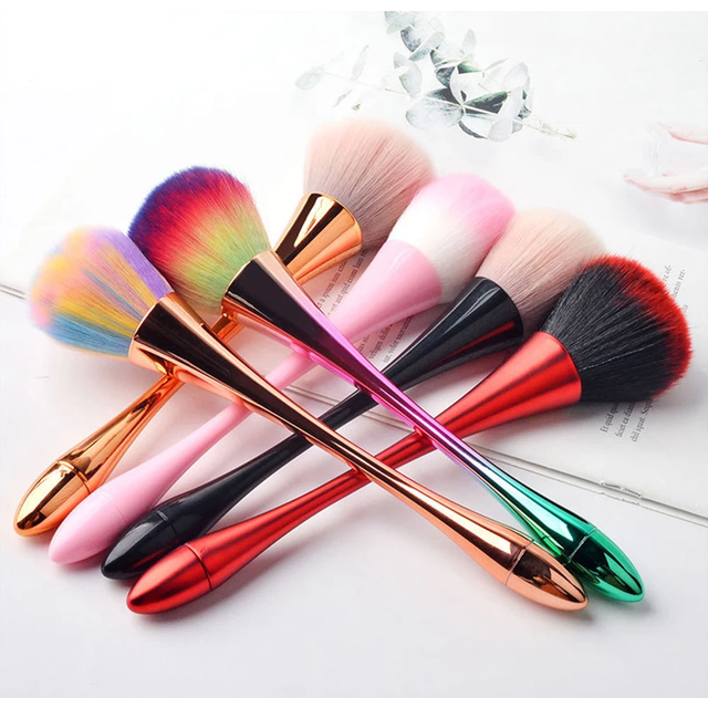 1pc Soft Slender-Waist Nail Dust Brush Dust Clean Nail Art Cleaner Remover Powder Brush Make Up Colorful Mnicure Pen Tools