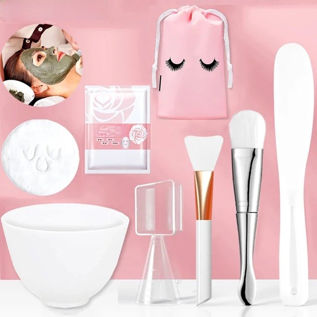 Face Skin Care Tool Set Silicone Facial Mask Brushes Beauty Salon Bowl Spoon Mask Mud Film Brush Skin Care DIY Beauty Tools