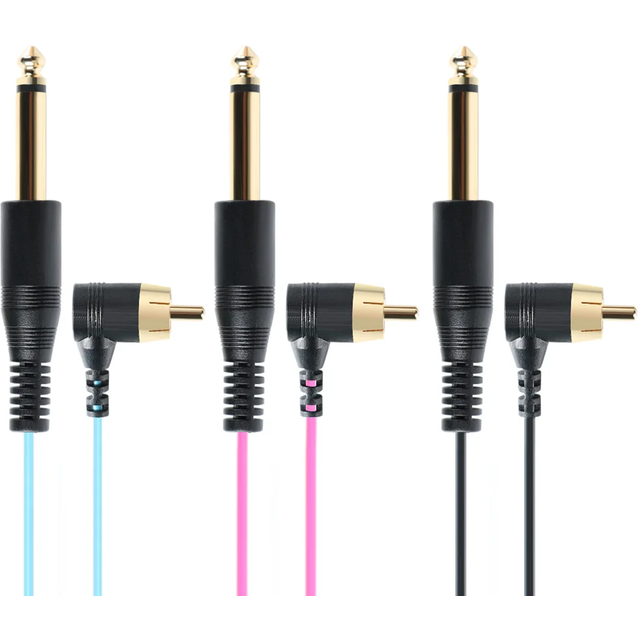 Right Angle RCA Connector Tattoo Clip Cord Cable Line Rotary Tattoo Machine Power Accessory Permanent Makeup Tattoo Supplies