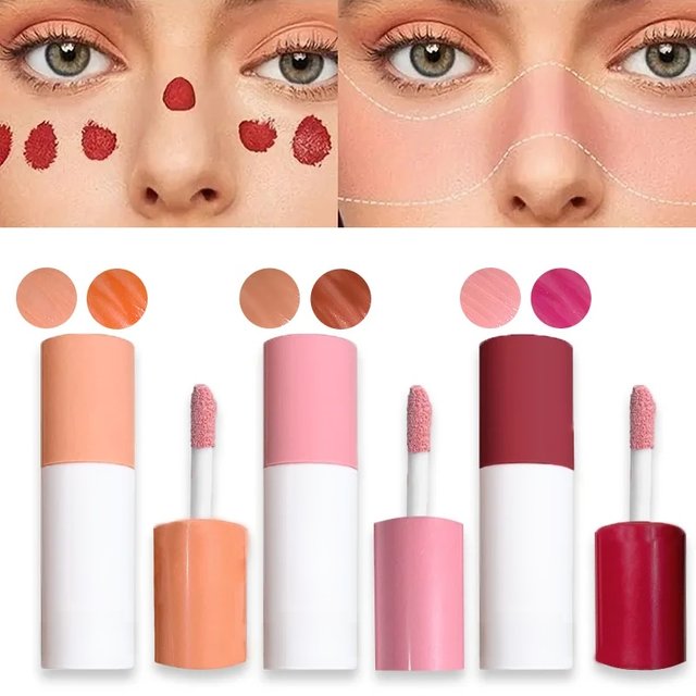 6-color liquid blush, waterproof and long-lasting, natural berry tones, matte finish, easy to apply, suitable for all skin tones