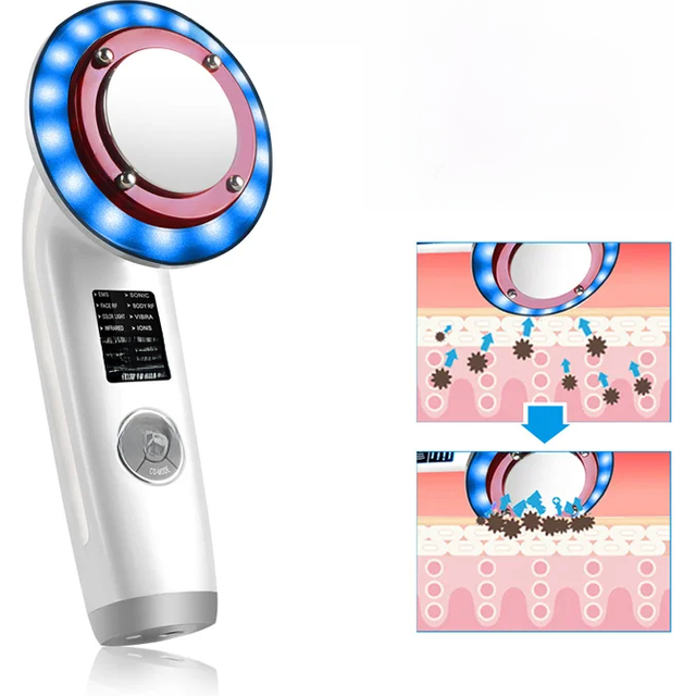 HIFU Face Lifting Machine Facial Massager Home Appliance Skincare Red Light Therapy Vibrating Beauty Health Portable Airbrush