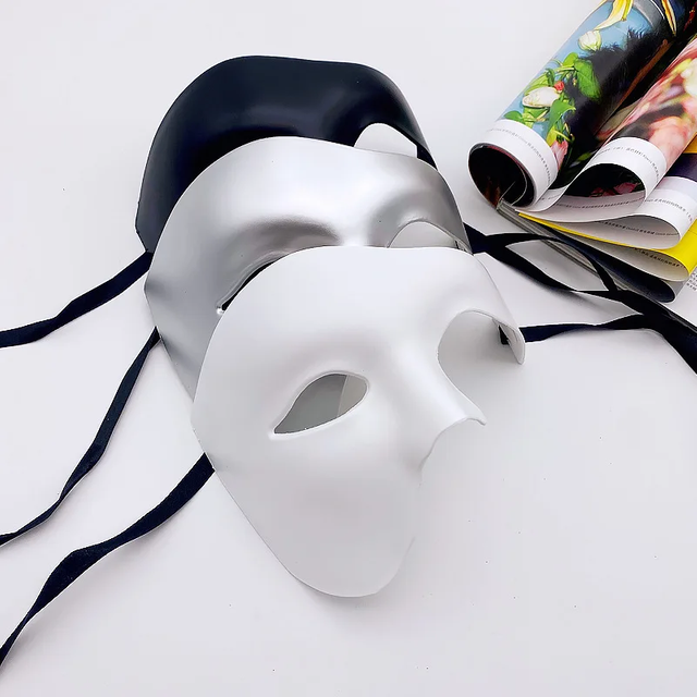 Halloween Masquerade Party Cosplay Steampunk Phantom Plastic Adult Half Face Mask Carnival Festival Bar Opera Stage Costume Prop