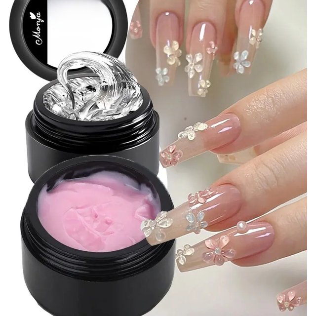 5/15ml Solid Gel Building/Modeling Gel Clear Pink Non-Sticky Hand Sculpture Gel 7 Colors 3D Carving Extension UV/LED Nail Polish