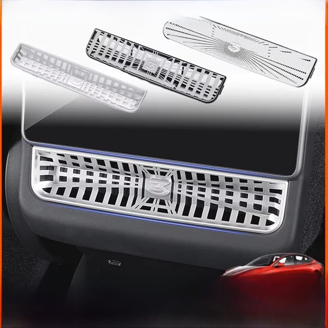 For Tesla Model 3 Highland 2024 Rear Air Vent Cover Center Console Armrest Box Back Conditioner Outlet Filter Grille Protector