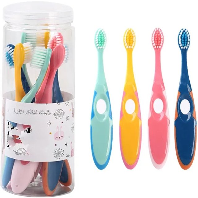 8 Pack Soft Bristled Children's Toothbrush for Ages 3-6 - Colorful Cartoon Design, Manual Oral Care Brush, Mixed Color