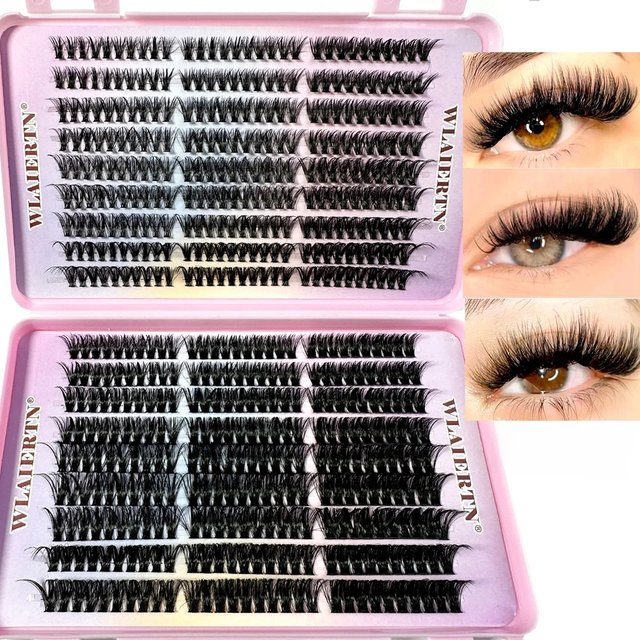 Faux Mink Eyelashes 540Cluster C Curled 9-16mm Mixed Natural Eyelash Extension 3D Russian Strip Personal Eyelash Makeup Tool