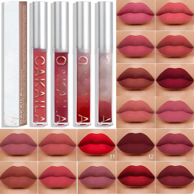 CAKAILA Nude Liquid Lipstick Set Velvet Matte Lip Gloss Sexy Red Lipstick Nude Women Long Lasting Waterproof Lipstick Cosmetic