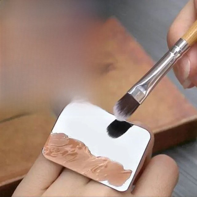 Liquid Foundation Palette Makeup Palette Makeup Artist Makeup Stainless Steel Ring Makeup Blend Foundation Spatula