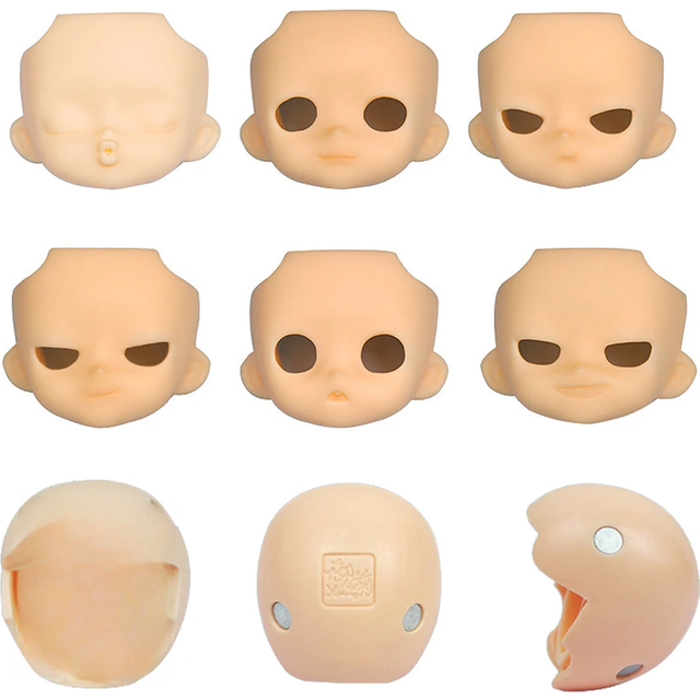 YMY Replacement Face Plates Without Makeup, Doll Head Skull for Gsc Ob11 Head Split Gsc Doll Face 1/12bjd Doll Accessories