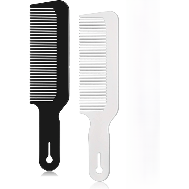 Flat Top Comb Men Portable Cut Comb Hairdresser Salon Oil Head Hair Brush Hairdressing Comb Tool (Black, White, Red)