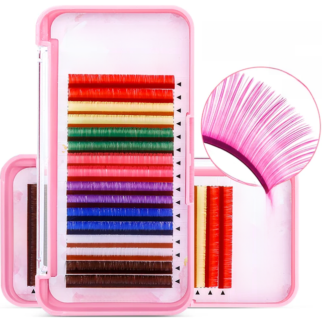 High Quality Masscaku Synthetic Mink Colorful Lashes Professional Natural Individual Classic for Eyelash Extensions Makeup Tool