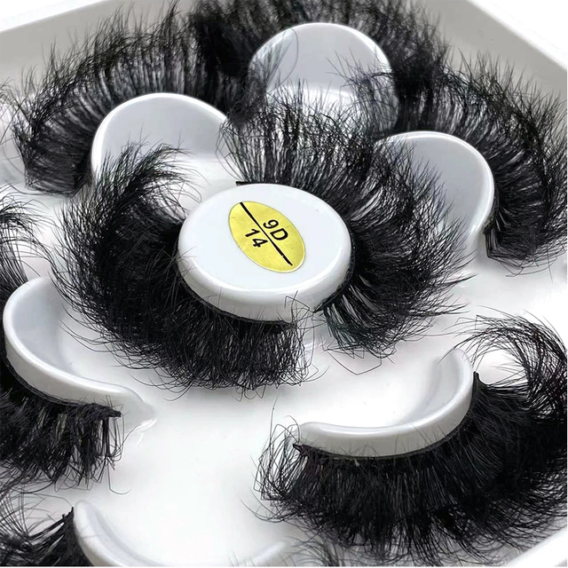 5 Pairs 25mm 3D Mink Eyelashes Bulk Russian Roll Fluffy Natural False Eyelash Dramatic Mink Lashes Makeup Tools Wholesale Lashes