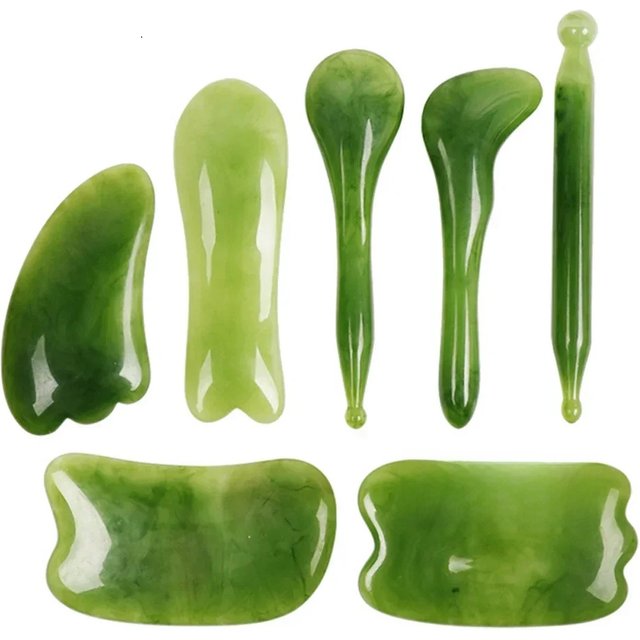 7PCS Guasha Beauty Massage Scraping Massage Scraper Natural Resin GuaSha Tool Massage Tools Set For Face Back And Neck Skin Care