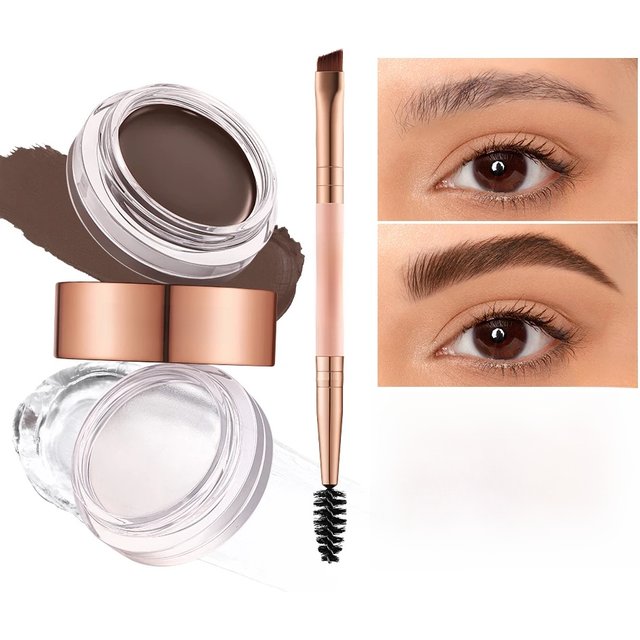 O.TWO.O Eyebrow Pomade Brow Gel Wax 2 IN 1 Waterproof Long Lasting Creamy Texture Eye Brow Tint Enhancers Cosmetics Makeup