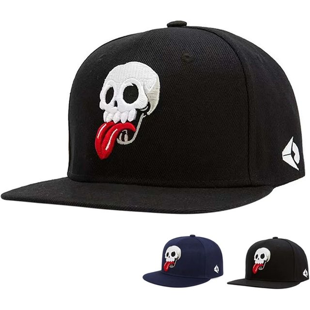 Unisex Skeleton Embroidery Hip-hop Hats Spring Autumn Adjustable Casual Snapback Baseball Caps Outdoor Sunscreen Hat