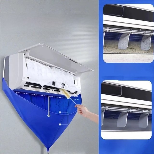 Mini Split Ac Cleaning Kit Conditioner Cover Waterproof Wall Mounted Dust Washing With Drainpipe Water Pipe Clean Protector