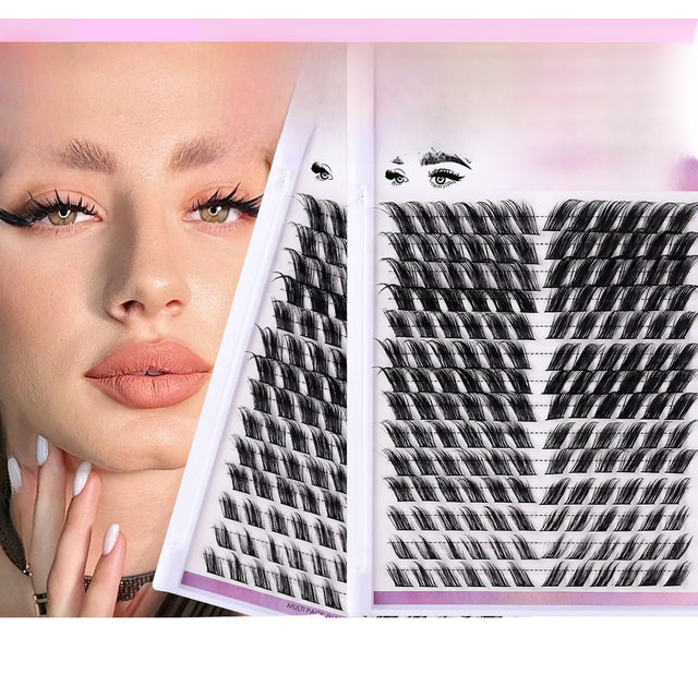 Fluffy Cluster Lash Extensions 12-18mm Winged False Eyelashes D Curl Natural Individual Clusters Lashes Eyelash Makeups Supplie