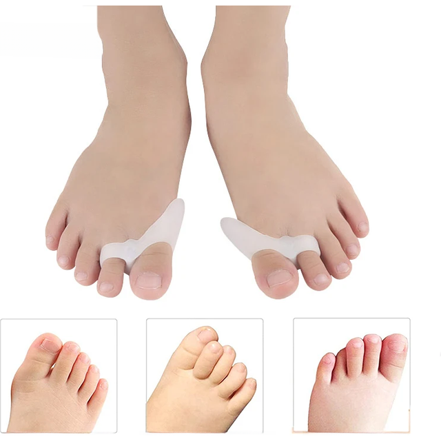 Pexmen 2/4Pcs Child Gel Toe Separator Protector Hallux Valgus Orthosis Foot Care Kids Silicone Bunion Corrector Straightener