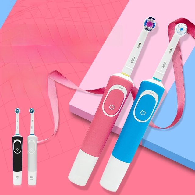 Oral B D100 electric toothbrush small round brush head with 4 brush head timer deep cleaning whitening teeth toothbrush