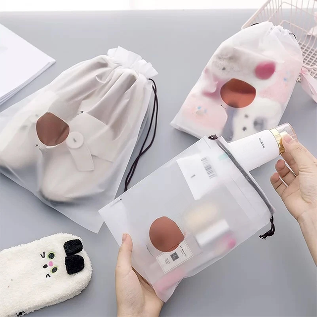 3Pc Cute Transparent Waterproof Travel Cosmetic Bag Women Makeup Case Bath Make Up Toiletry Wash Beauty Kit Storage Pouch