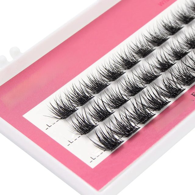 Wholesale 3D Fluffy Single Cluster False Lashes Premade DIY Eyelash Bundle Soft Ribbon Eyelash Bundle Eyelash Makeup Tool