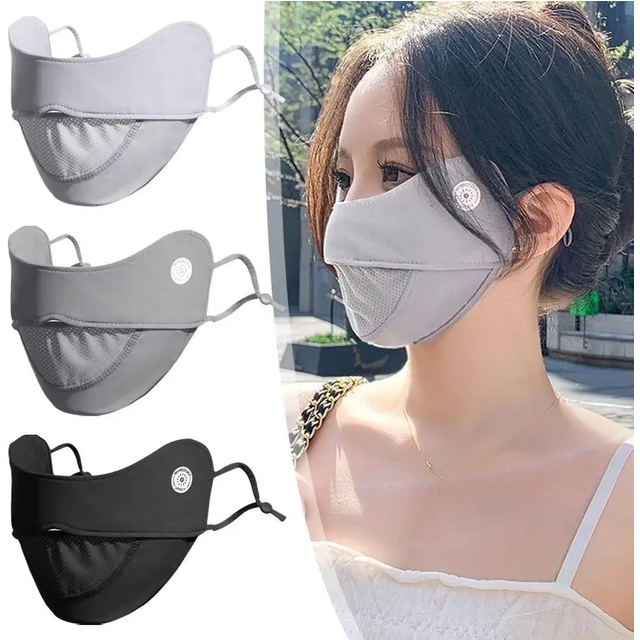 Cycling Ice Silk Face Mask Anti-UV Sun Protection Summer Unisex Adjustable Breathable Bandana Hunting Running Sport Mask Scarf
