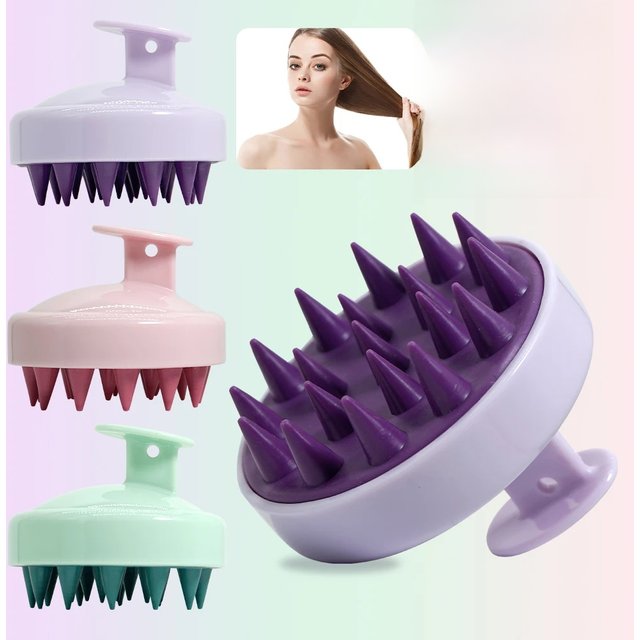 Silicone Shampoo Scalp Hair Massager Head Body Scalp Massage Brush Scalp Massage Brush Comb Magic Handle Brush Spa Massage Brush
